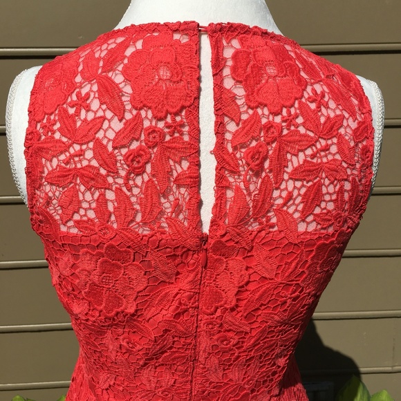 J. CREW COLLECTION - Coral floral Venetian lace fitted dress - Like new … - Picture 7 of 8